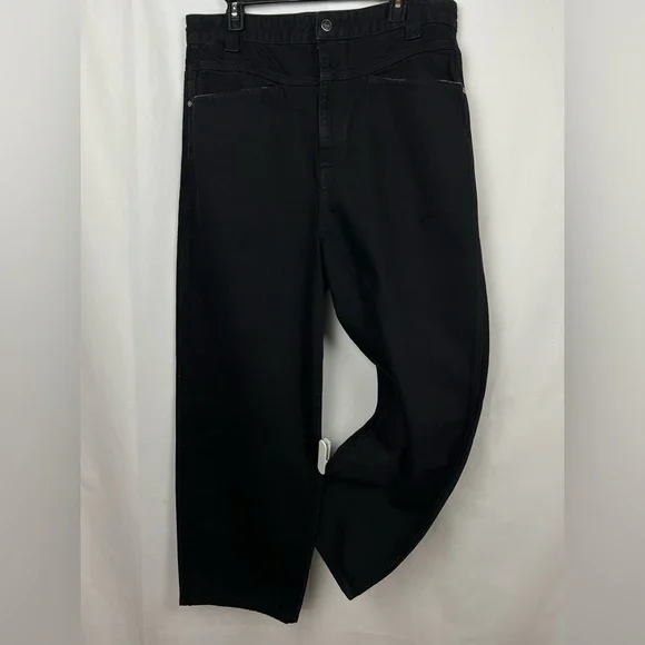 Khaite Preen Denim High Rise Wide Leg Denim Jeans in Black - Size 32 retail $680 - Picture 6 of 16